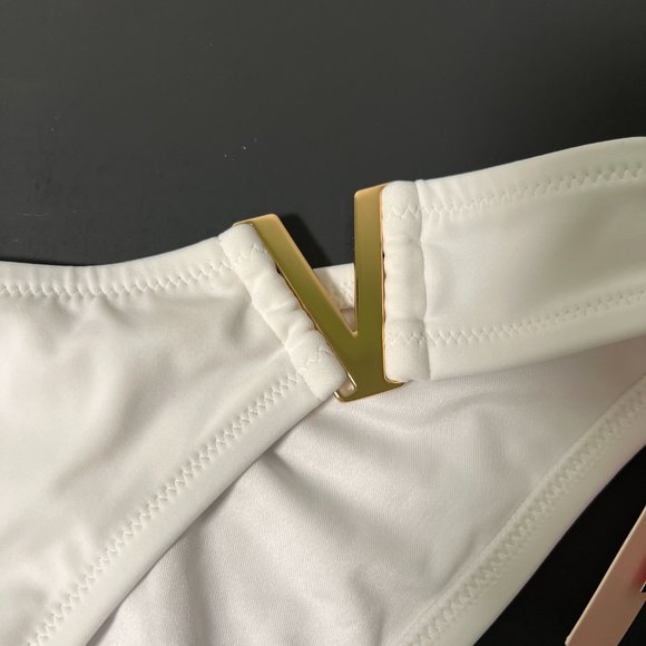 Victoria Secret Large L Cheeky Bikini Bottom V Hardware White Sexy - Picture 5 of 9